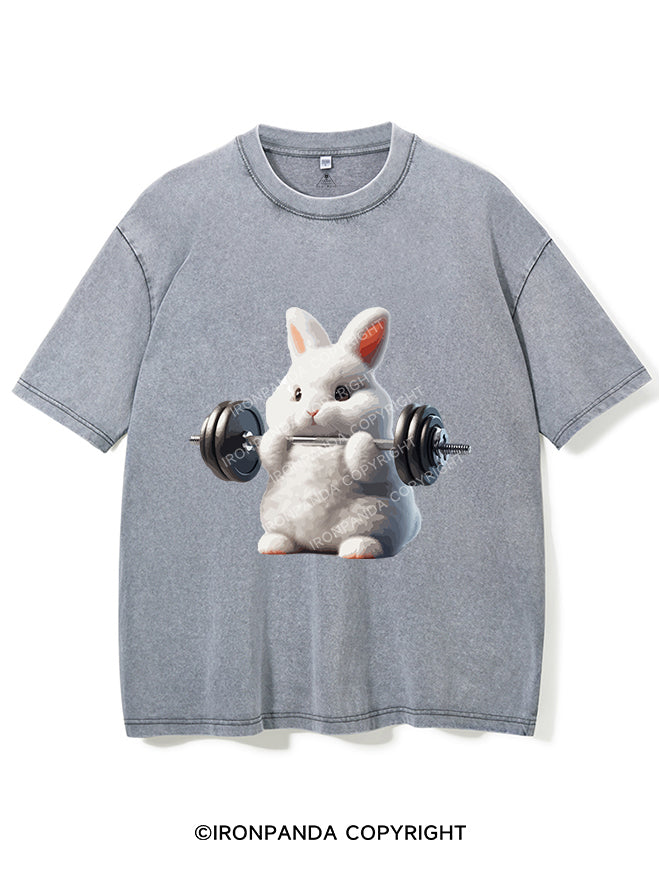 Rabbit weightlifting Vintage Gym Shirt