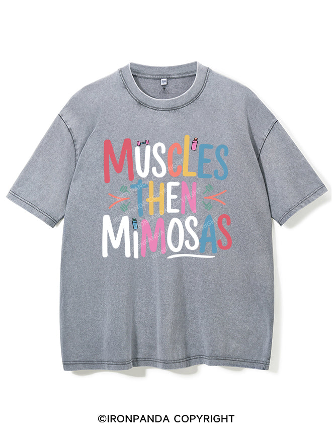 MUSCLES THEN MIMOSAS VINTAGE GYM SHIRT