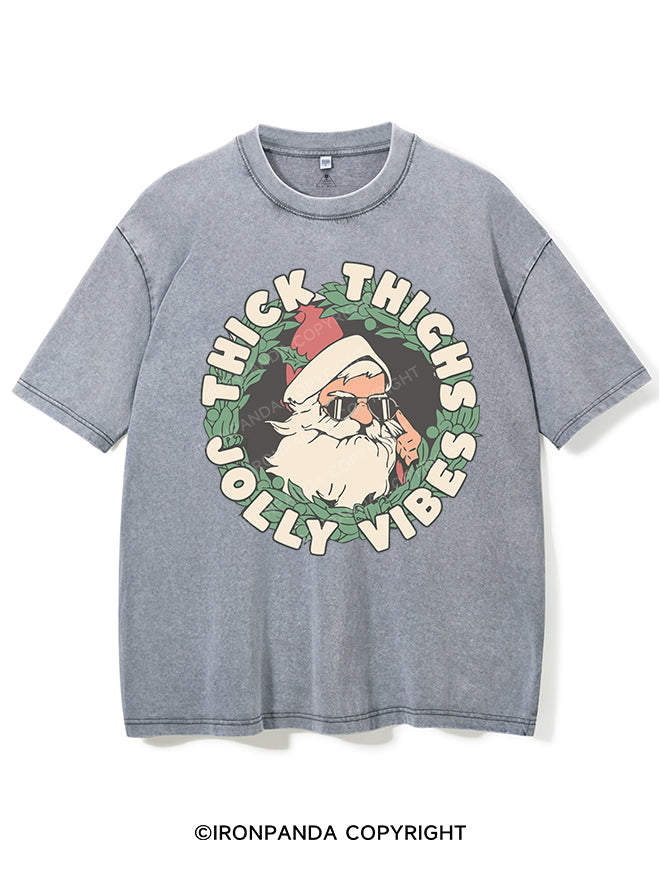 Thick Thighs Jolly Vibes Vintage Gym Shirt