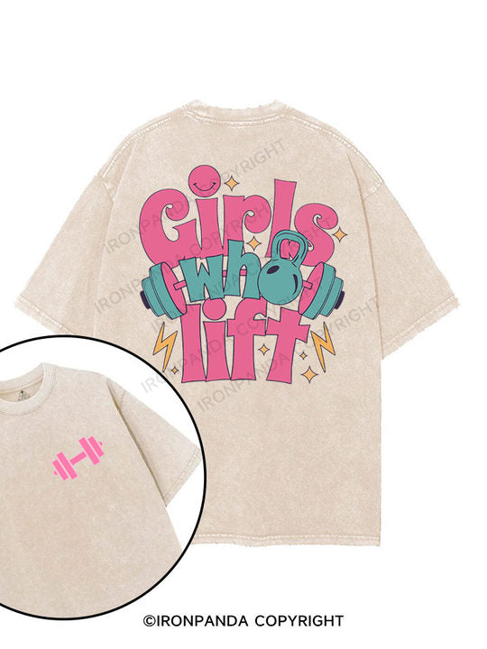 Girls Who Lift printed Gym Shirt