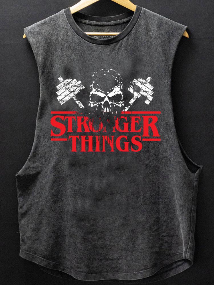 stronger things SCOOP BOTTOM COTTON TANK