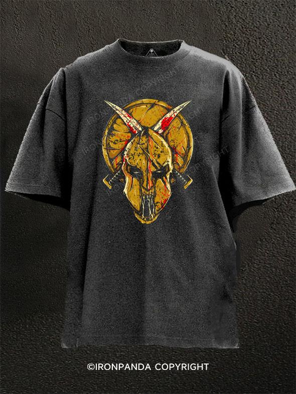 Skull Spartan Washed Gym Shirt