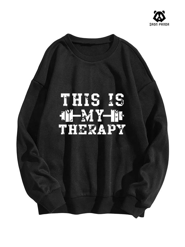 This is my therapy women's oversized Crewneck sweatshirt