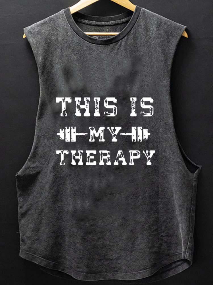 THIS IS MY THERAPY SCOOP BOTTOM COTTON TANK