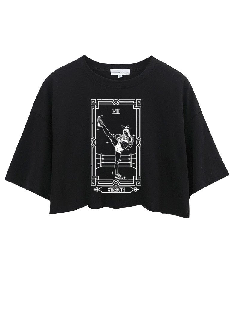 THE KICK STRENGTH TAROT CROP TOPS