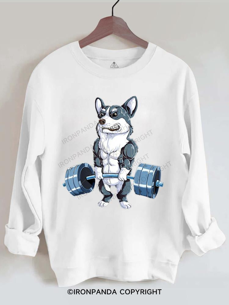 Corgi Weightlifting Gym Sweatshirt