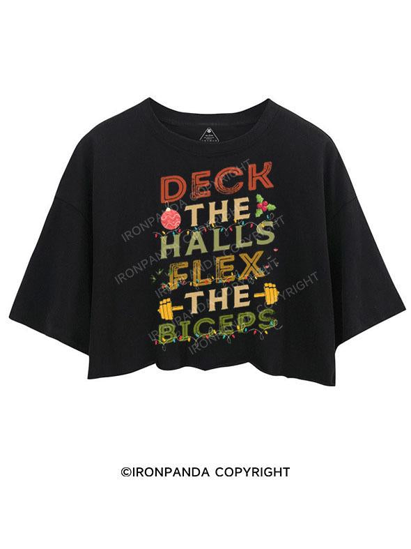 DECK THE HALLS FLEX THE BICEPS CROP TOPS