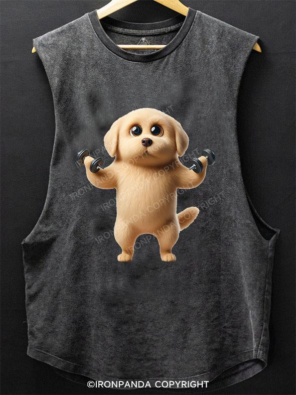 PUMPED-UP LABRADOR SCOOP BOTTOM COTTON TANK