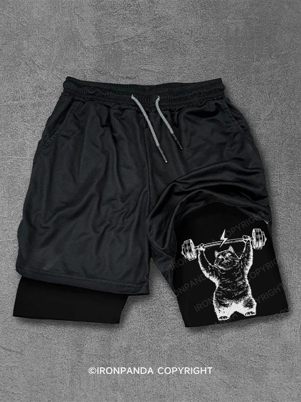 cat weightlifting Performance Training Shorts