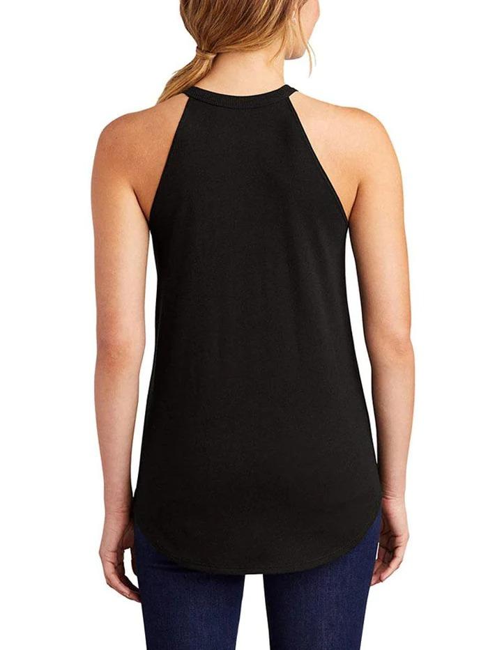 50% HUNGRY 50% TIRED CAT TRI ROCKER COTTON TANK