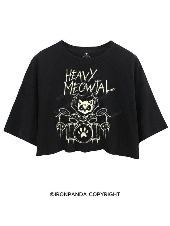 HEAVY MEOWTAL CROP TOPS