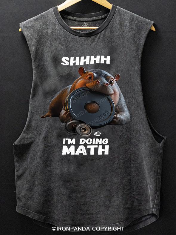 hippo shhh i'm doing math SCOOP BOTTOM COTTON TANK