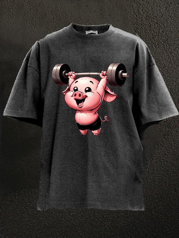 Weightlifting PIg Washed Gym Shirt