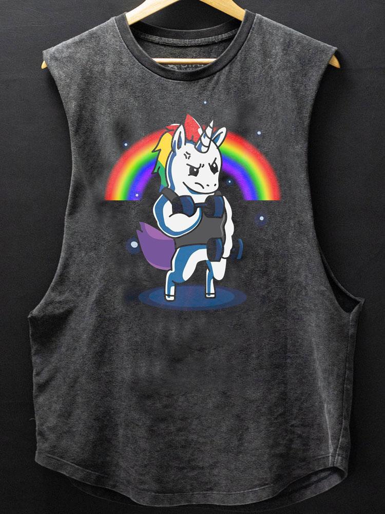 Unicorn Rainbow Scoop Bottom Cotton Tank