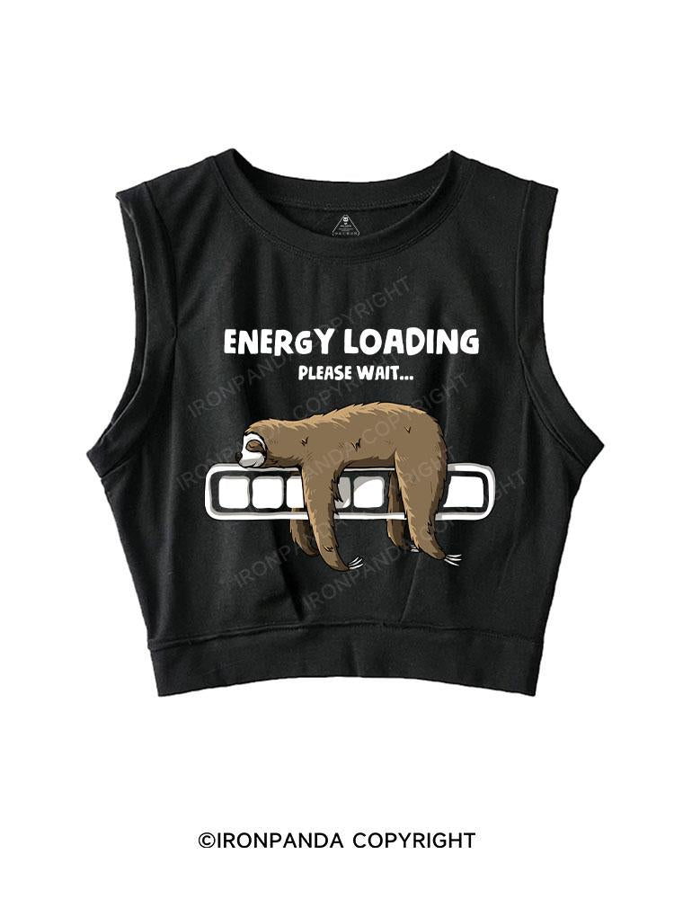 ENERGY LOADING PLEASE WAIT SLEEVELESS CROP TOPS