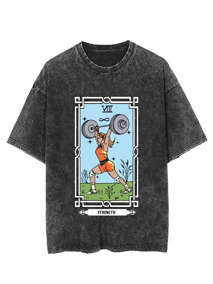 TAROT CARD STRENGTH VINTAGE GYM SHIRT