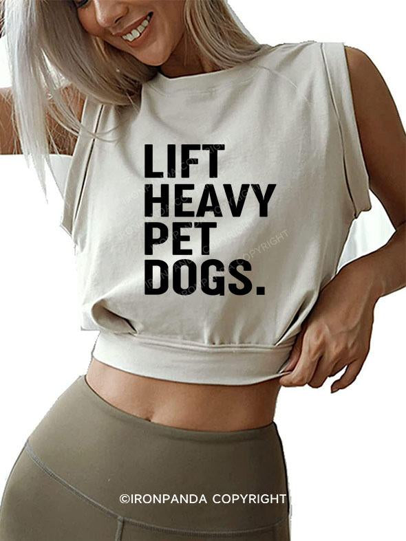 LIFT HEAVY PET DOGS SLEEVELESS CROP TOPS