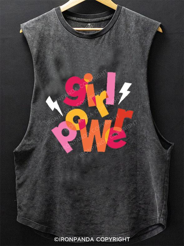 GIRL POWER SCOOP BOTTOM COTTON TANK