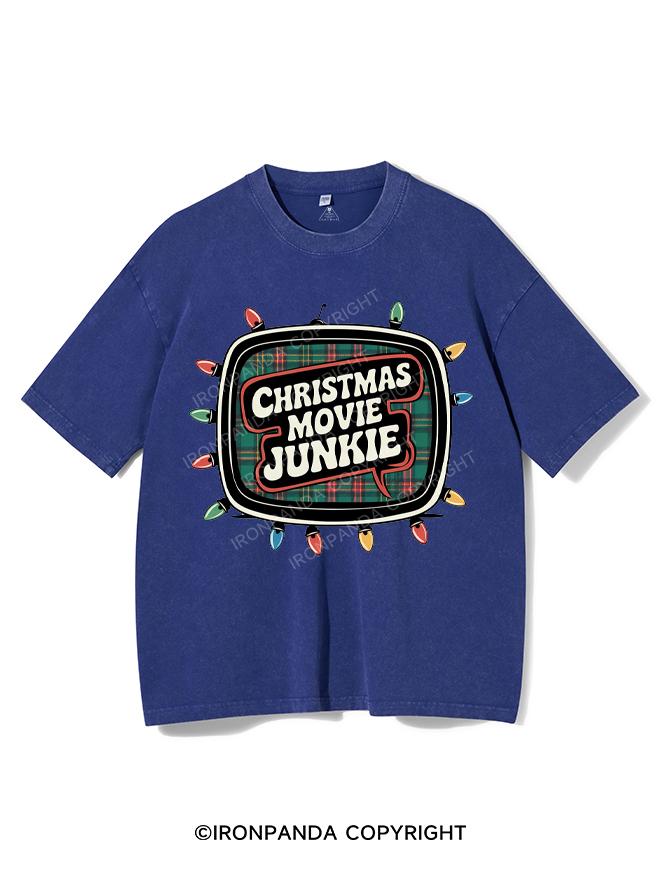 CHRISTMAS MOVIE JUNKIE VINTAGE GYM SHIRT