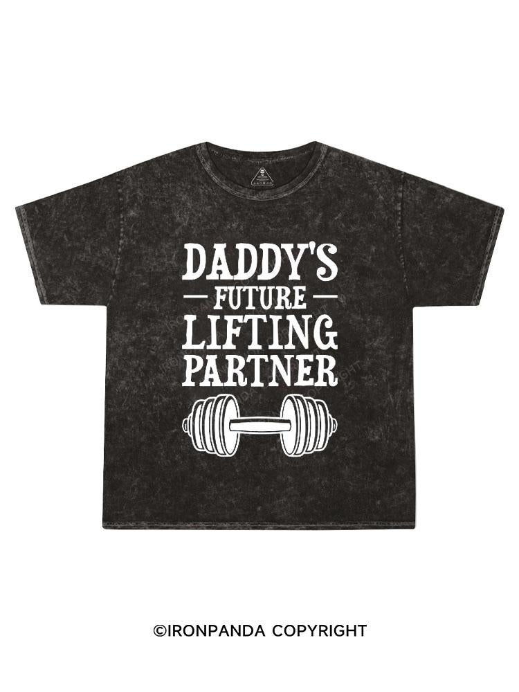 Daddy's Future Lifting Partner Kids Washed T-Shirt