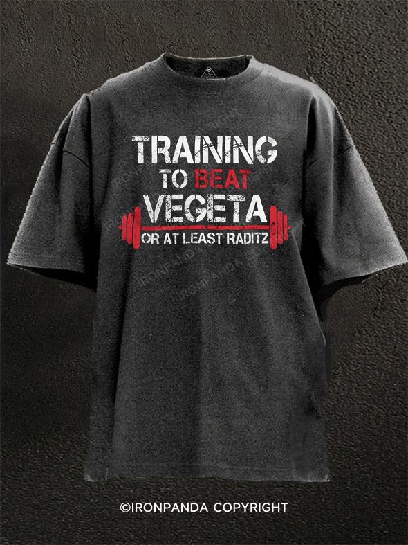 training to beat vegeta or at least raditz Washed Gym Shirt