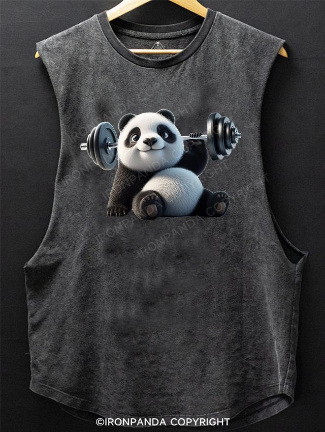 Dumbbell panda SCOOP BOTTOM COTTON TANK