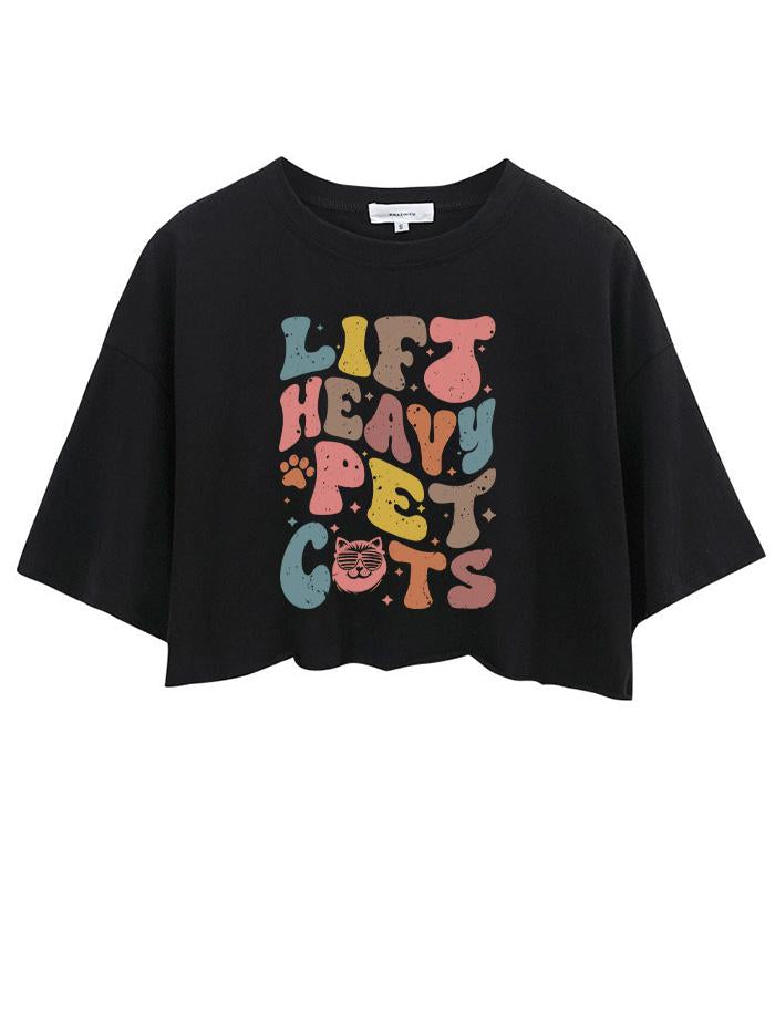 LIFT HEAVY PET CATS CROP TOPS