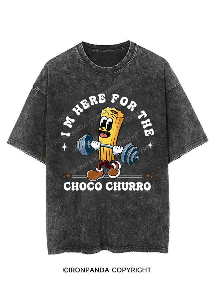 I'M HERE FOR THE CHOCO-CHURRO  VINTAGE GYM SHIRT