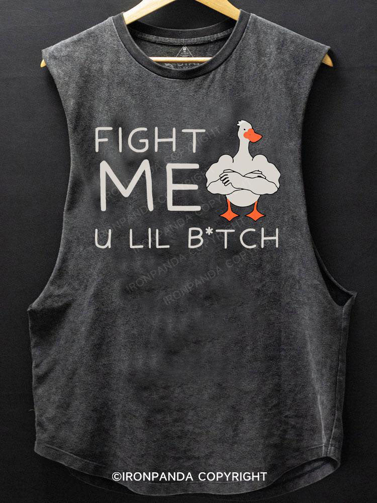 fight me u little btch SCOOP BOTTOM COTTON TANK