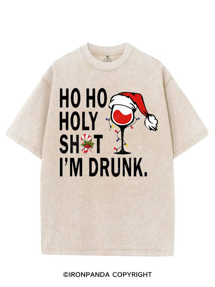 HO HO HOLY SHIT I'M DRUNK VINTAGE GYM SHIRT