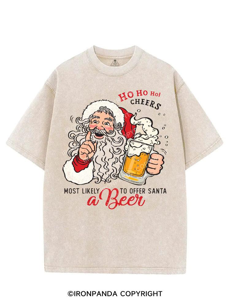 MOST LIKELY A BEER TO OFFER SANTA VINTAGE GYM SHIRT