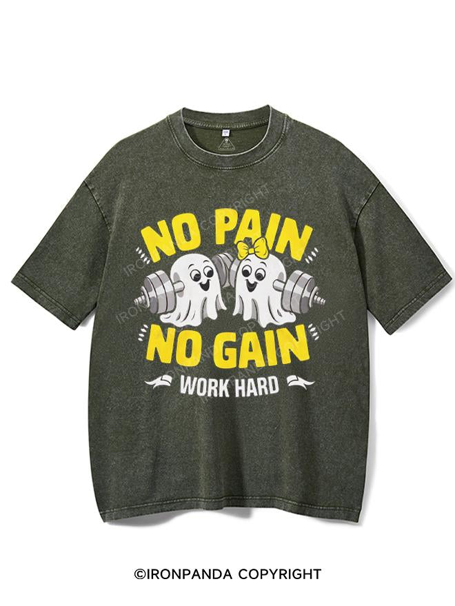 NO PAIN NO GAIN WORK HARD VINTAGE GYM SHIRT