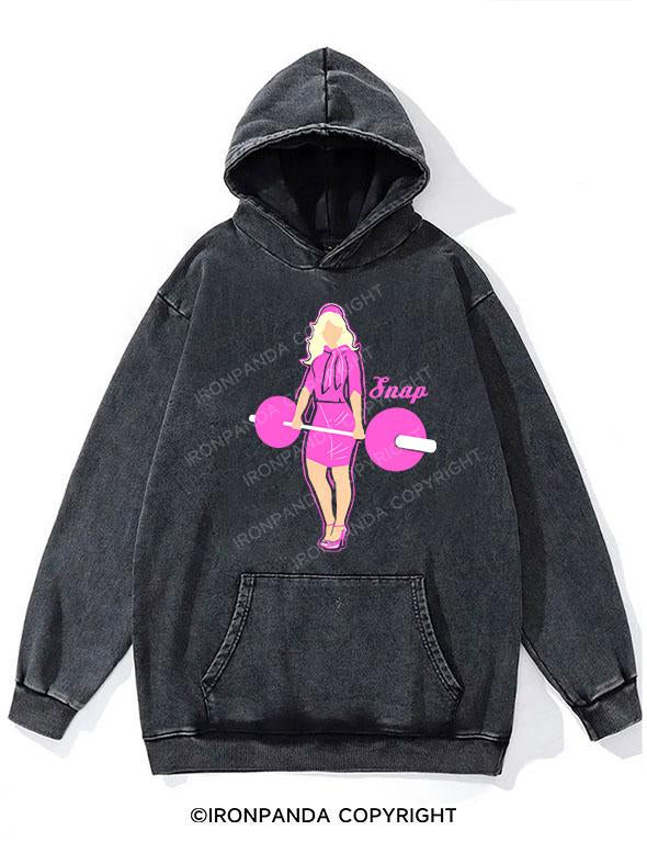 Barbell woman WASHED GYM HOODIE