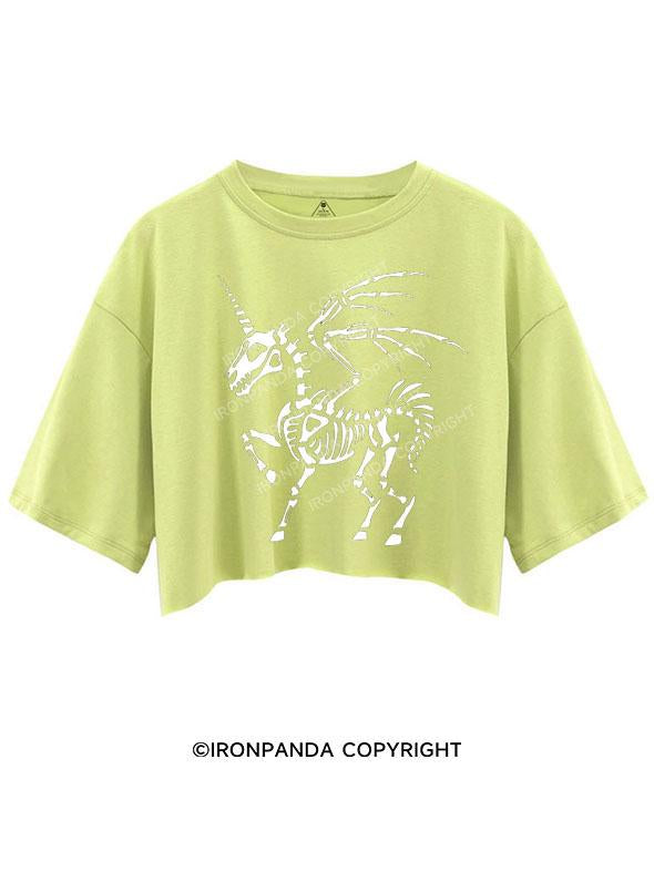 FLYING UNICORN SKELETON CROP TOPS