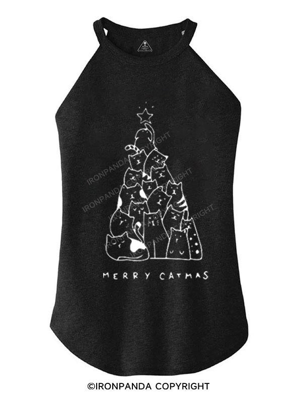 MERRY CATMAS TRI ROCKER COTTON TANK