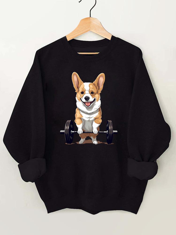 WeightLifting Corgi Vintage Gym Sweatshirt