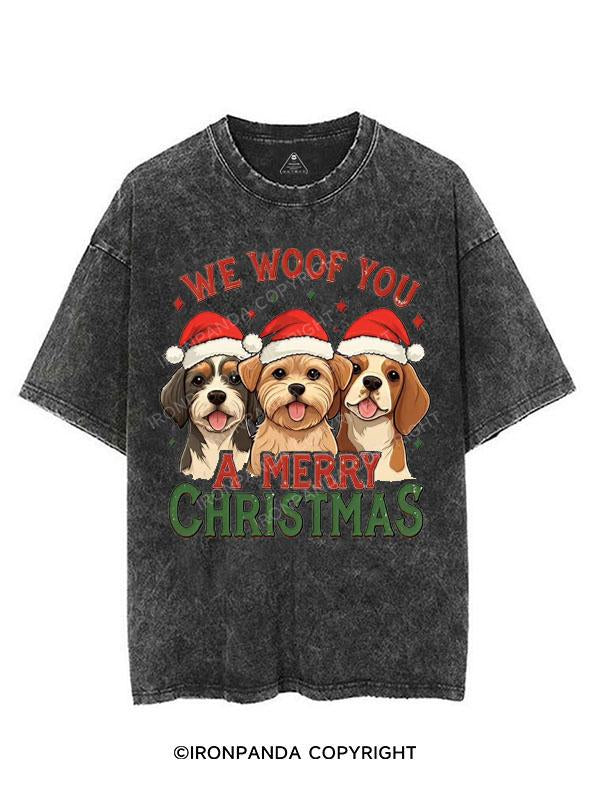 WE WOOF YOU A MERRY CHRISTMAS VINTAGE GYM SHIRT