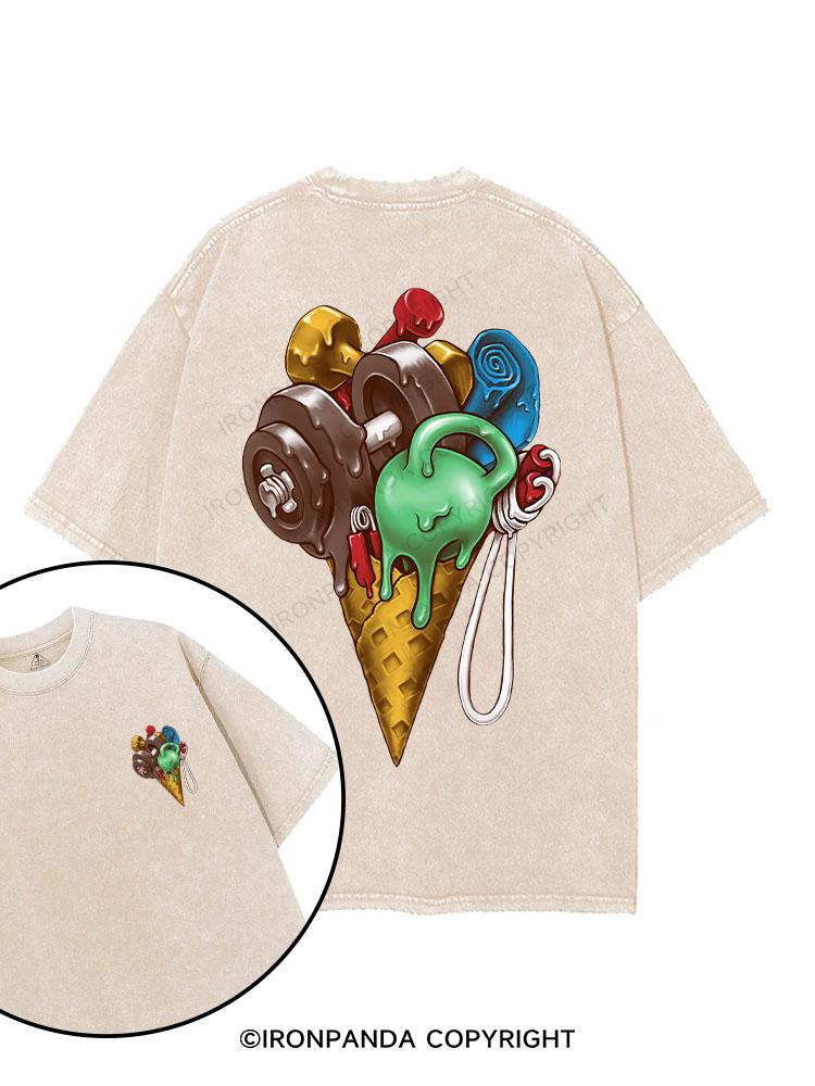 Ice Cream Workout printed Gym Shirt