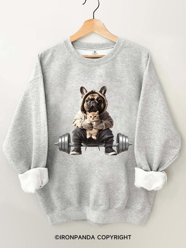 Weightlifting dog and cat Gym Sweatshirt