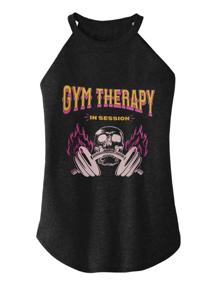 GYM THERAPY IN SESSION TRI ROCKER COTTON TANK