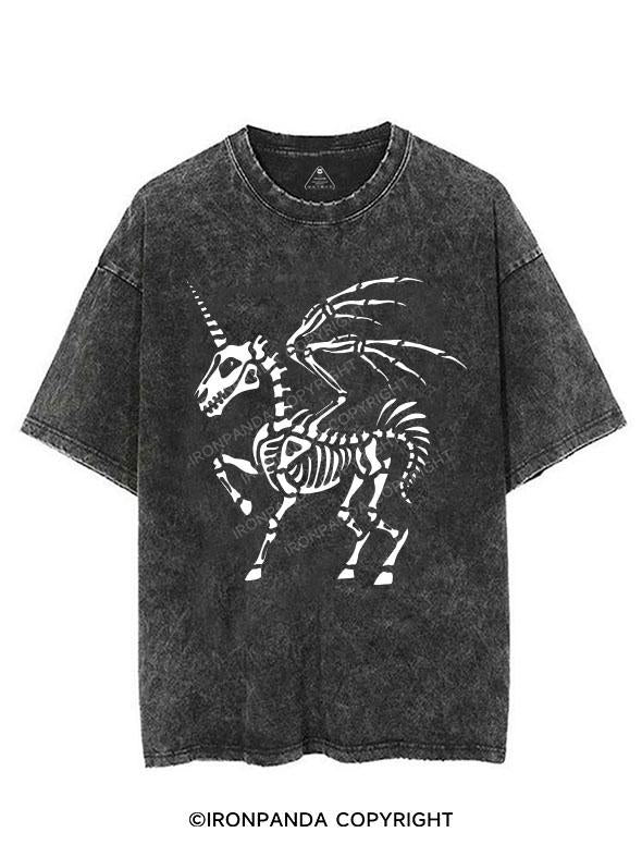 FLYING UNICORN SKELETON VINTAGE GYM SHIRT