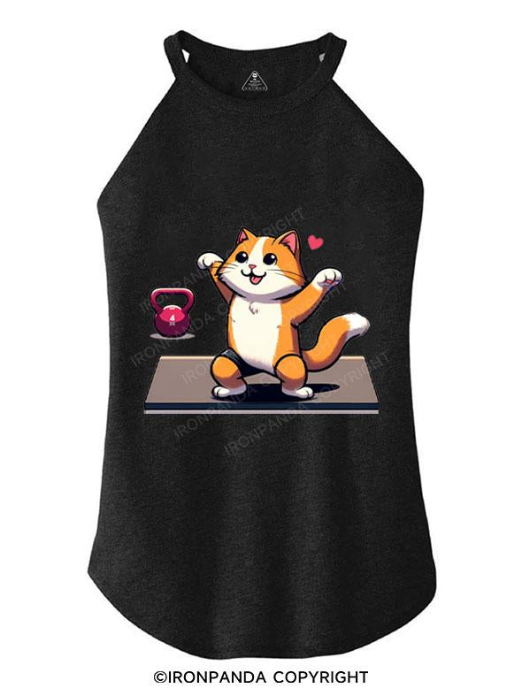 MUSCLE MEOW TRI ROCKER COTTON TANK