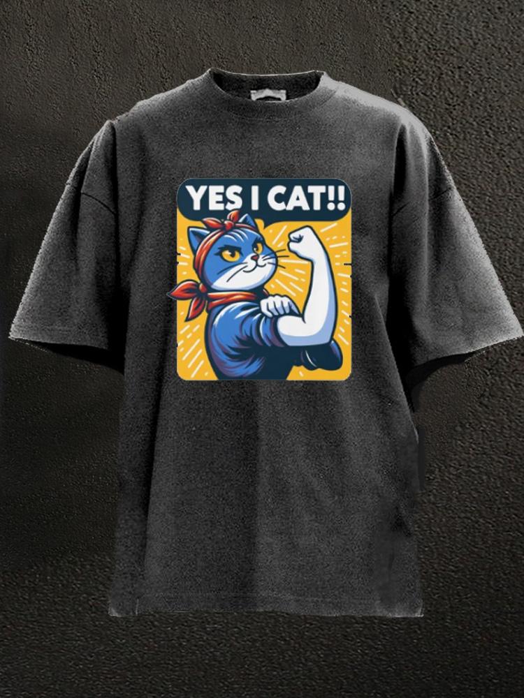 Yes I Cat Washed Gym Shirt