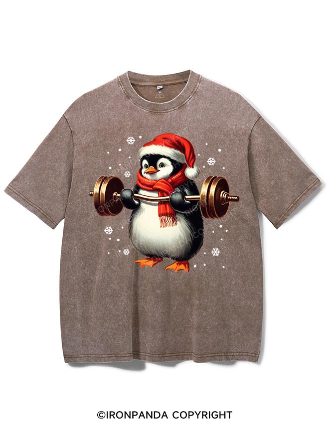 CHRISTMAS DEADLIFT PENGUIN VINTAGE GYM SHIRT