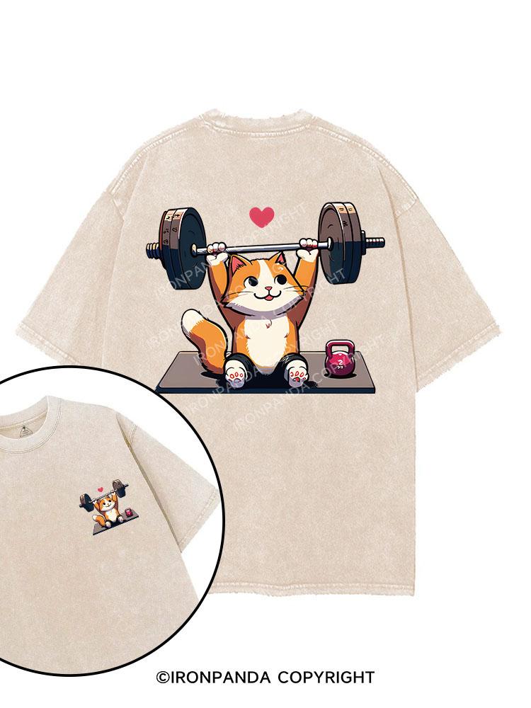 KITTEN GAINS printed Gym Shirt