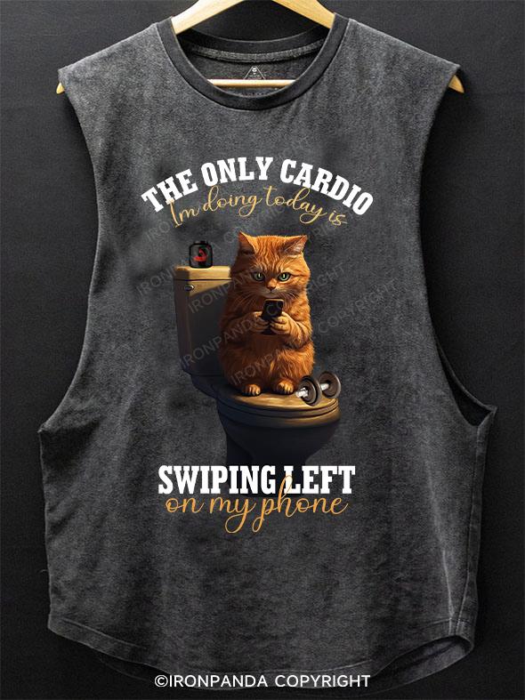 the only cardio i'm doing today is swiping left on my phone SCOOP BOTTOM COTTON TANK