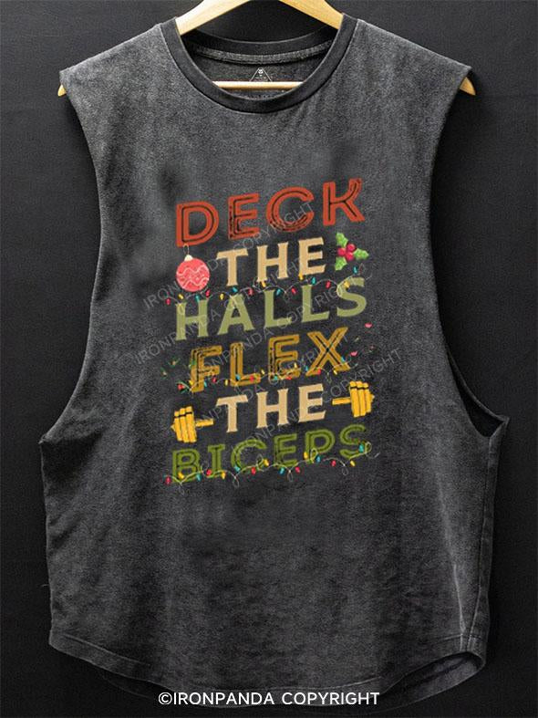 DECK THE HALLS FLEX THE BICEPS SCOOP BOTTOM COTTON TANK