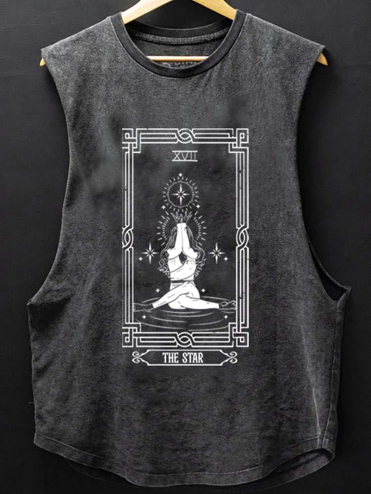 THE STAR TAROT CARD SCOOP BOTTOM COTTON TANK