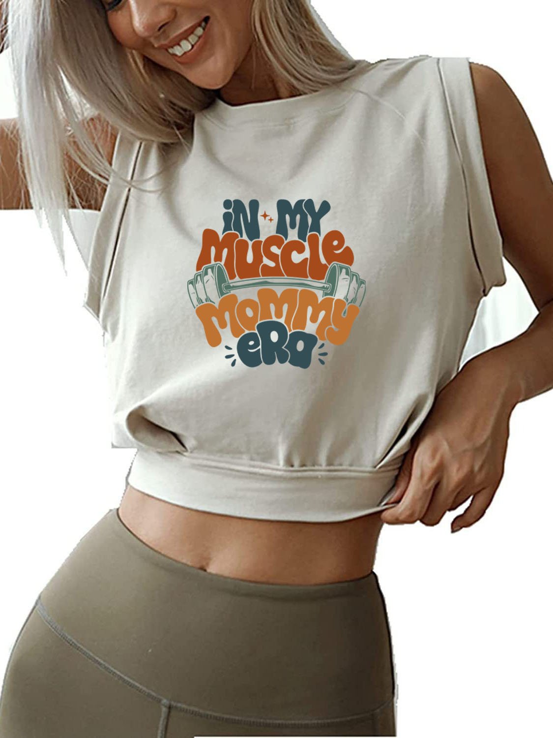 FUNNY WORKOUT SLEEVELESS CROP TOPS