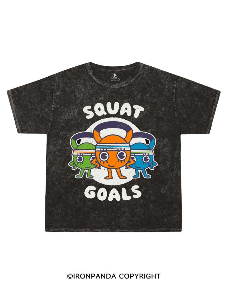 Squat Goals Kids Washed T-Shirt